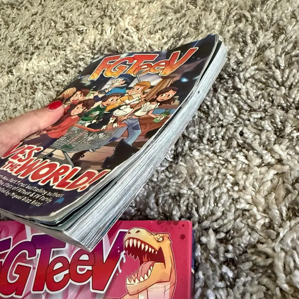 FGTeev lot of 3 Books Graphic Novels Saves the World Out of Time Blasts Off